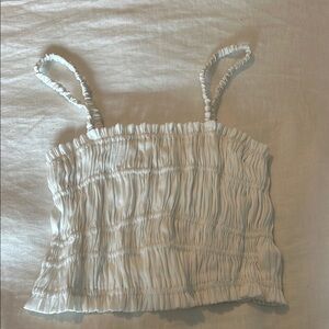 White Ruched Women's Top